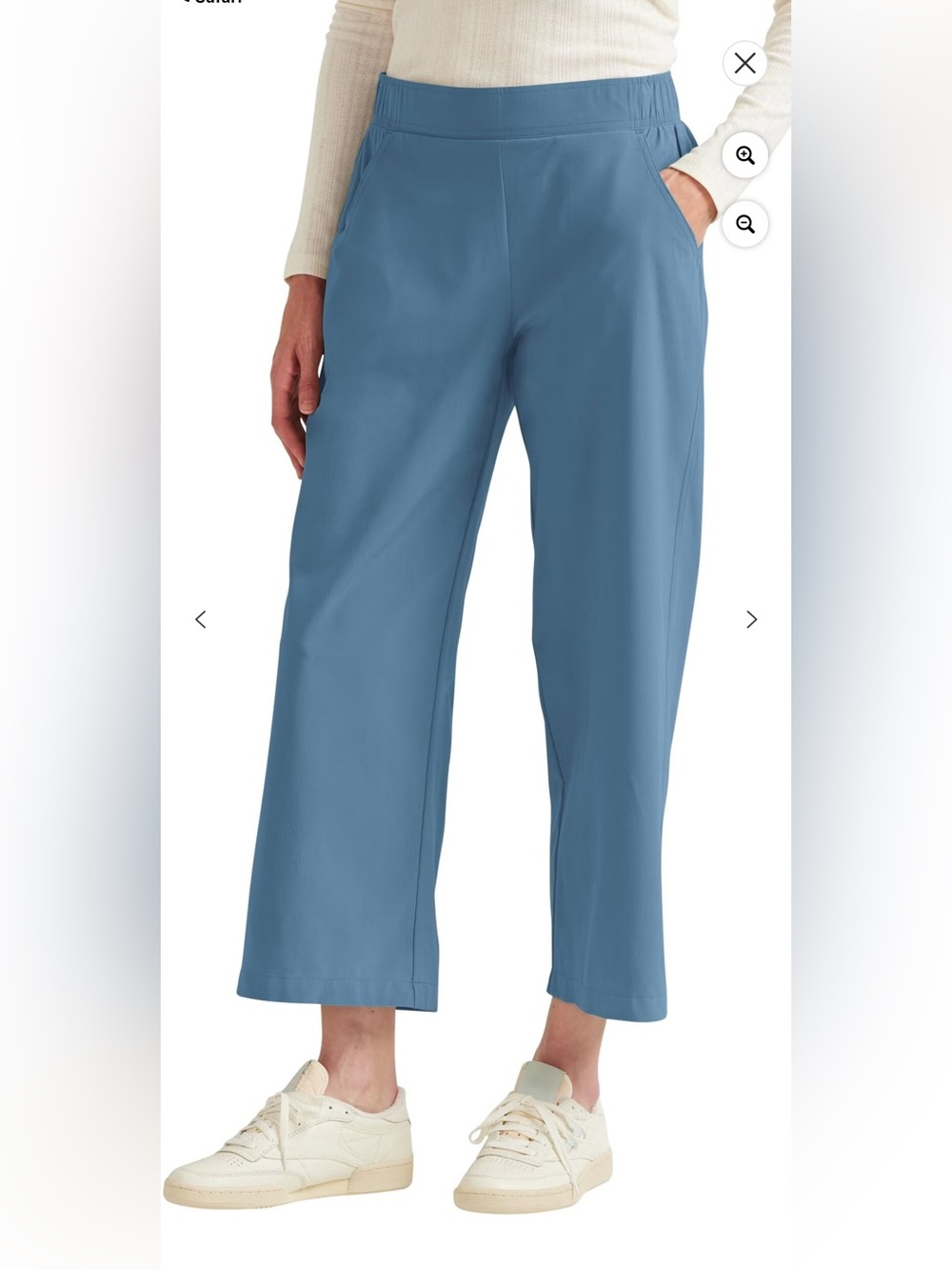Eddie Bauer traveler Wide Leg Crop Pant Blue S